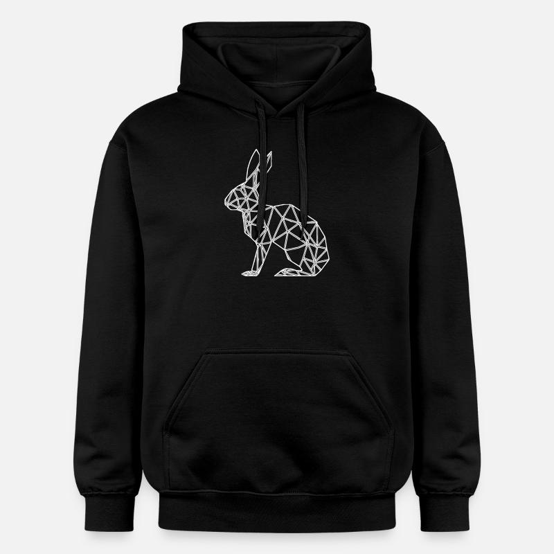 Géométrique Lapin Lignes mignonnes Lapin - Sweat à capuche Softstyle® Gildan Unisexe - noir