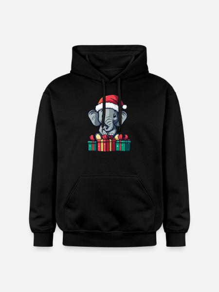 Elephant Christmas Gifts - Gildan Unisex Softstyle® Midweight Hoodie - black