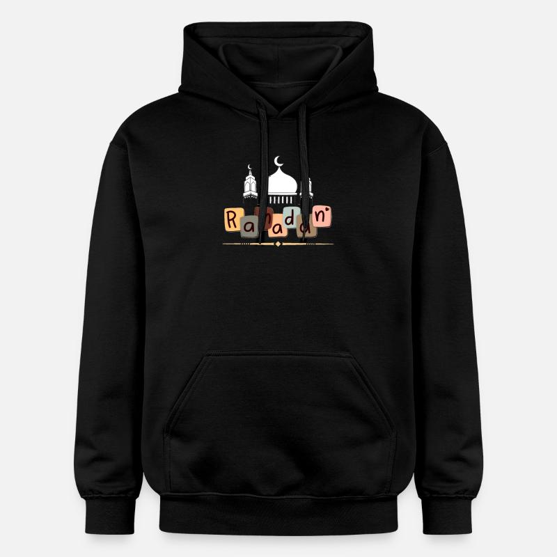 Ramadan Mosaic Blocks Mosque - Sweat à capuche Softstyle® Gildan Unisexe - noir