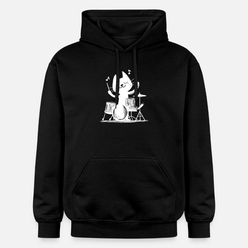 Cat Cat Music Batterie - Sweat à capuche Softstyle® Gildan Unisexe - noir