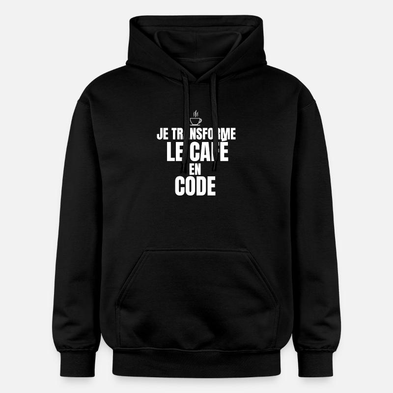 Ich verwandle Kaffee in Code - Gildan Unisex Softstyle® Midweight Hoodie - Schwarz