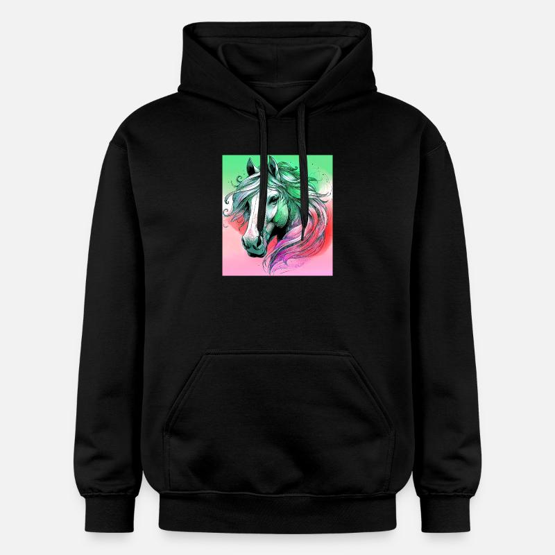 cheval - Sweat à capuche Softstyle® Gildan Unisexe - noir