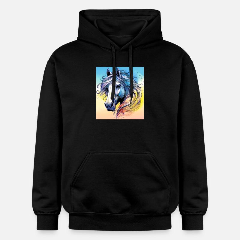 cheval - Sweat à capuche Softstyle® Gildan Unisexe - noir