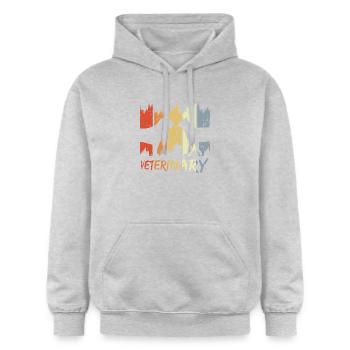 Veterinary Vintage Look - Gildan Unisex Softstyle® Midweight Hoodie - light heather grey - Front - Liana (172cm) & Jaron (178cm)