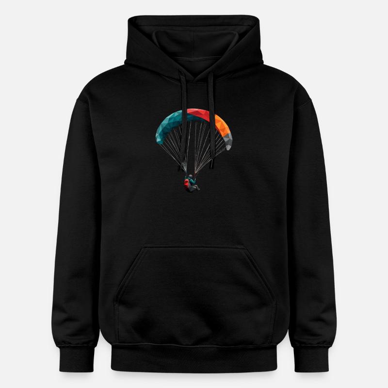 Geometrischer Paragleiter Panodesign - Gildan Unisex Softstyle® Midweight Hoodie - Schwarz