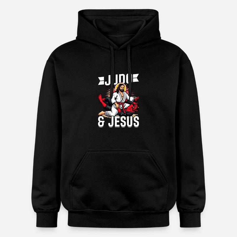 Le judo et Jésus - Sweat à capuche Softstyle® Gildan Unisexe - noir