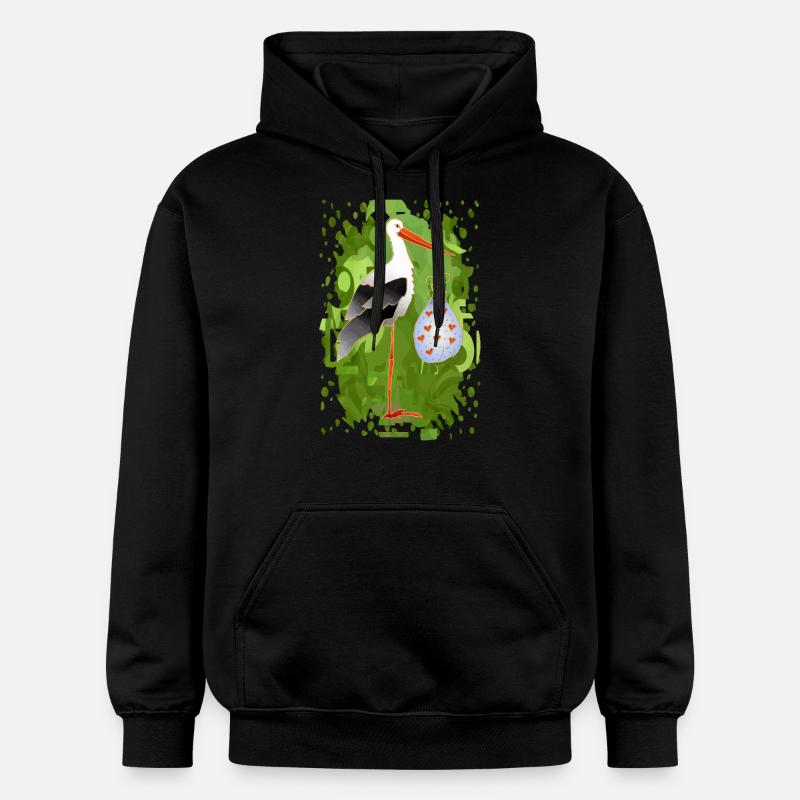 Oiseau cigogne - Sweat à capuche Softstyle® Gildan Unisexe - noir