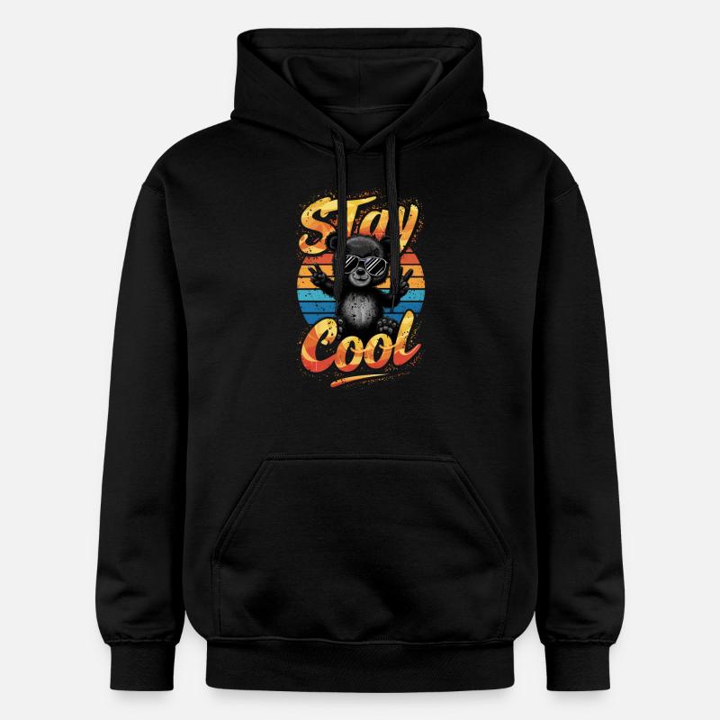 stay cool - ourson rigolo - ours - Sweat à capuche Softstyle® Gildan Unisexe - noir