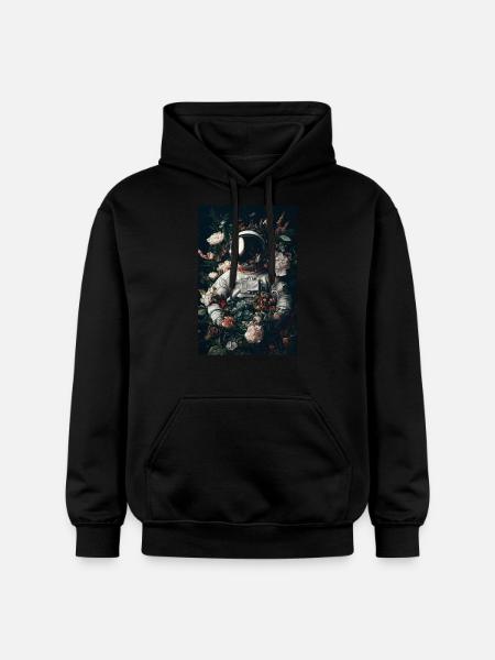 Astronaut in Bloom - Gildan Unisex Softstyle® Midweight Hoodie - black