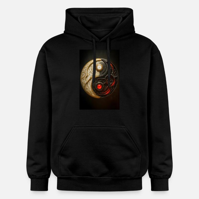Équilibre Cyber Yin Yang - Sweat à capuche Softstyle® Gildan Unisexe - noir