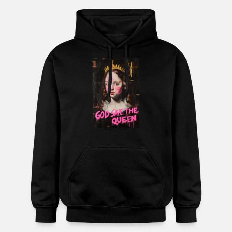 God Save the Queen - Sweat à capuche Softstyle® Gildan Unisexe - noir