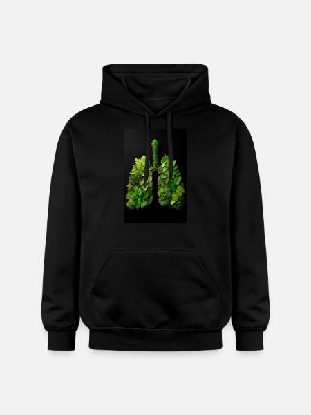 Green Lungs of Nature - Gildan Unisex Softstyle® Midweight Hoodie - black