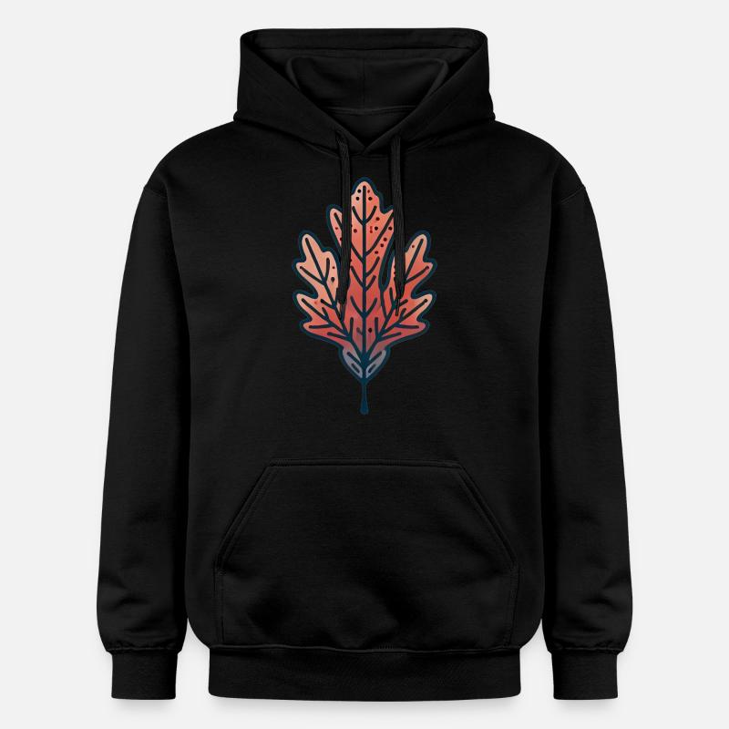 Illustration rustique de feuille d’automne - Sweat à capuche Softstyle® Gildan Unisexe - noir