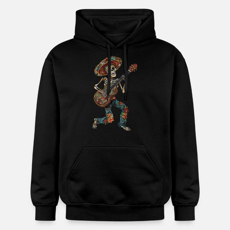 Guitare squelette mexicaine - Sweat à capuche Softstyle® Gildan Unisexe - noir