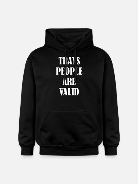 Trans People Are Valid - Gildan Unisex Softstyle® Midweight Hoodie - black