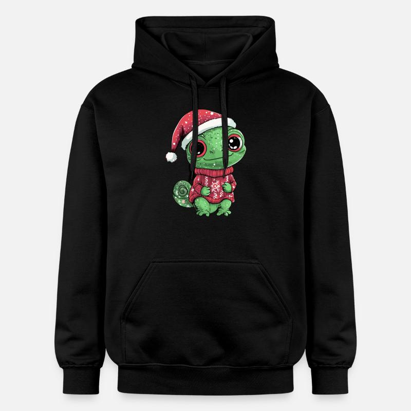 Bande dessinée de Noël caméléon - Sweat à capuche Softstyle® Gildan Unisexe - noir
