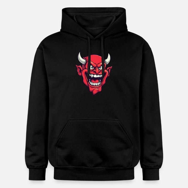Tête de diable démoniaque d’Halloween - Sweat à capuche Softstyle® Gildan Unisexe - noir