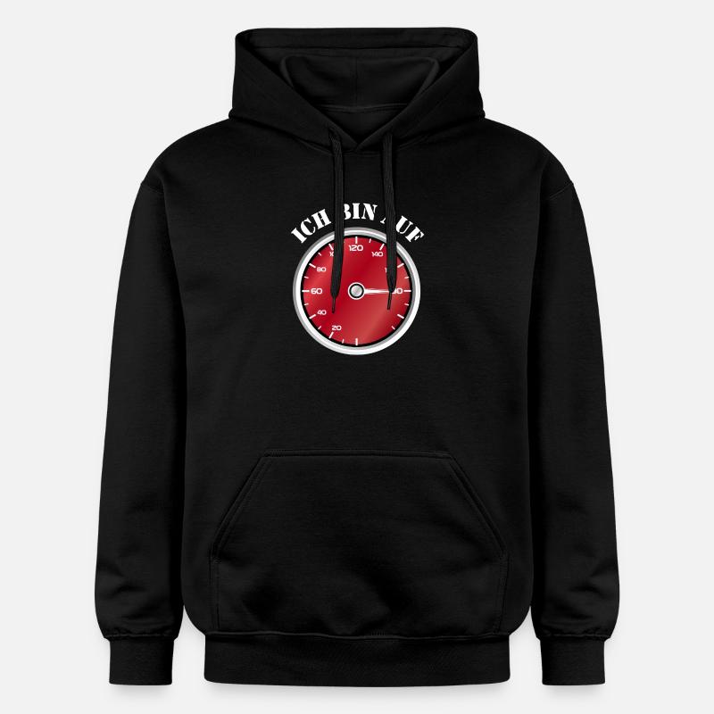 Roter Tacho Ich bin auf Geschwindigkeit - Gildan Unisex Softstyle® Midweight Hoodie - Schwarz