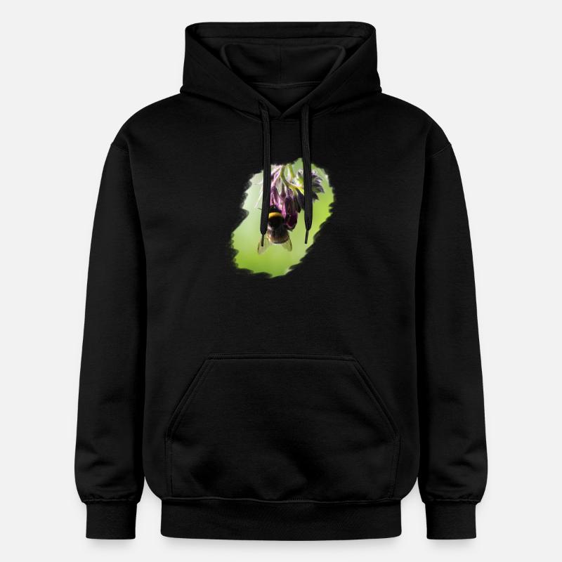 Abeille sur fleur gros plan - Sweat à capuche Softstyle® Gildan Unisexe - noir