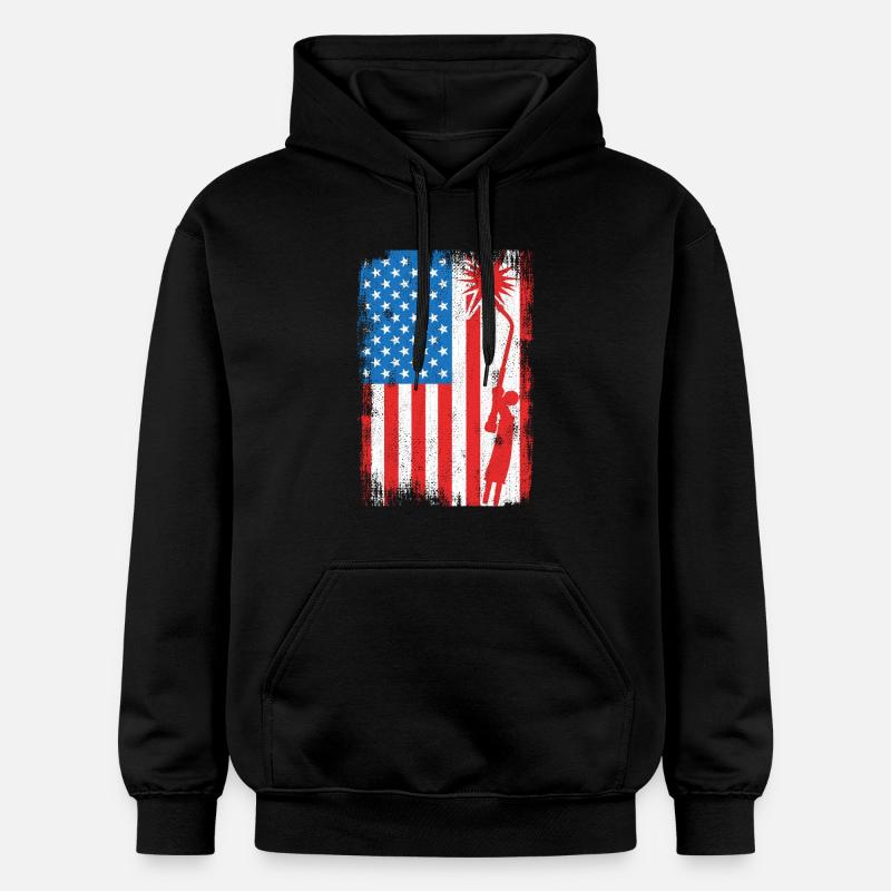 Drapeau de soudage des États-Unis - Sweat à capuche Softstyle® Gildan Unisexe - noir