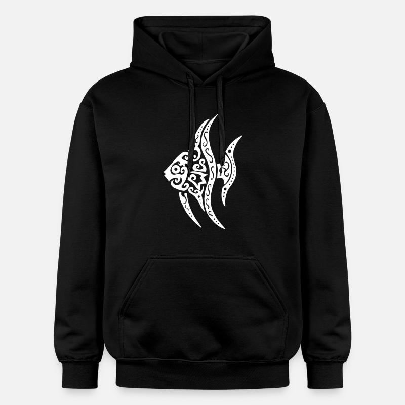 Poisson tropical blanc - Sweat à capuche Softstyle® Gildan Unisexe - noir