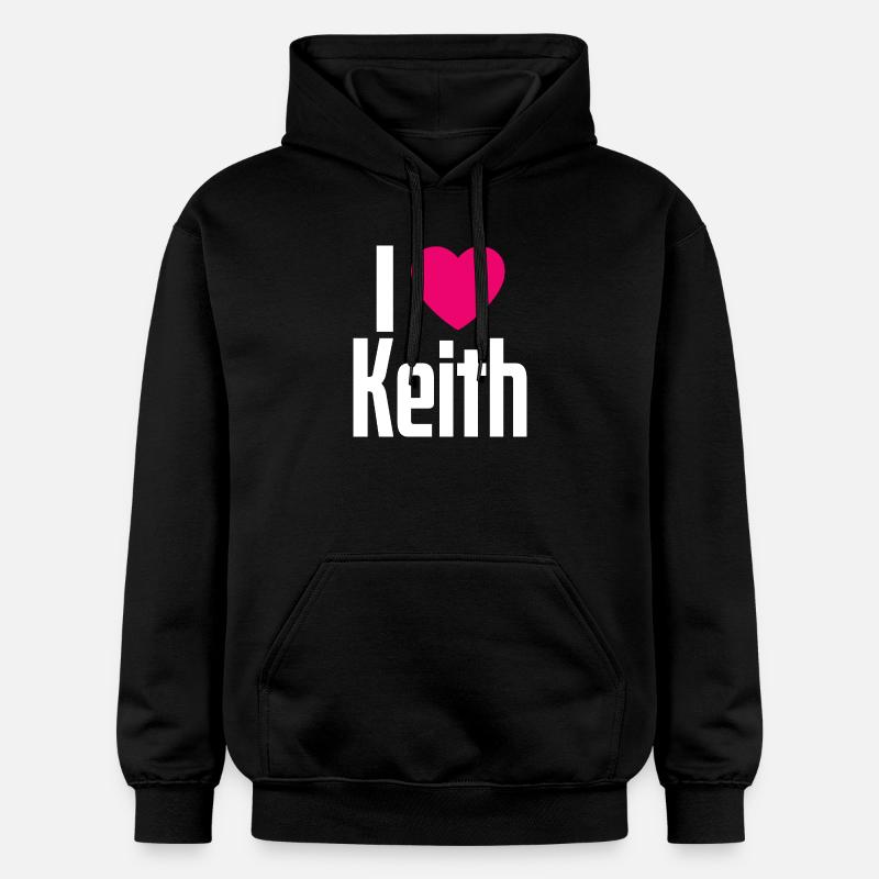 J’aime Keith Pink Heart J’aime Keith - Sweat à capuche Softstyle® Gildan Unisexe - noir