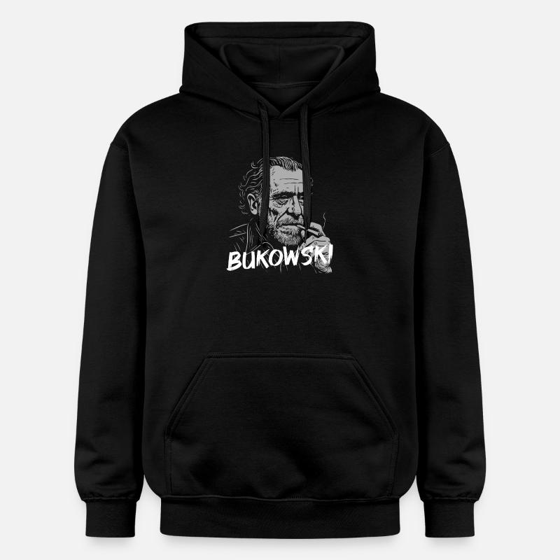 Bukowski Portrait Cigarette Tee - Sweat à capuche Softstyle® Gildan Unisexe - noir