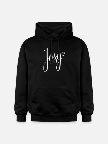 Josy Script Heart Design - Gildan Unisex Softstyle® Midweight Hoodie - black