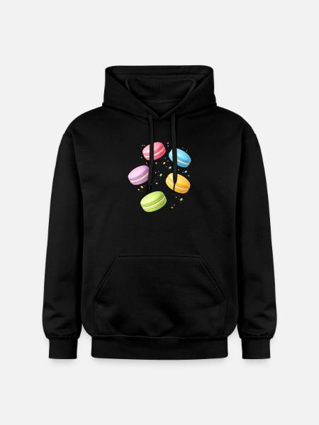 Bunte Macarons Pastell Dessert Motiv  - Gildan Unisex Softstyle® Midweight Hoodie - Schwarz