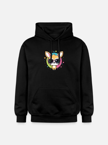 Chihuahua-Kawaii-Pop-Gläser - Gildan Unisex Softstyle® Midweight Hoodie - Schwarz