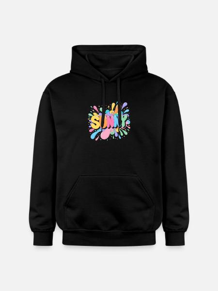 Sunny Splash Letters - Gildan Unisex Softstyle® Midweight Hoodie - Schwarz
