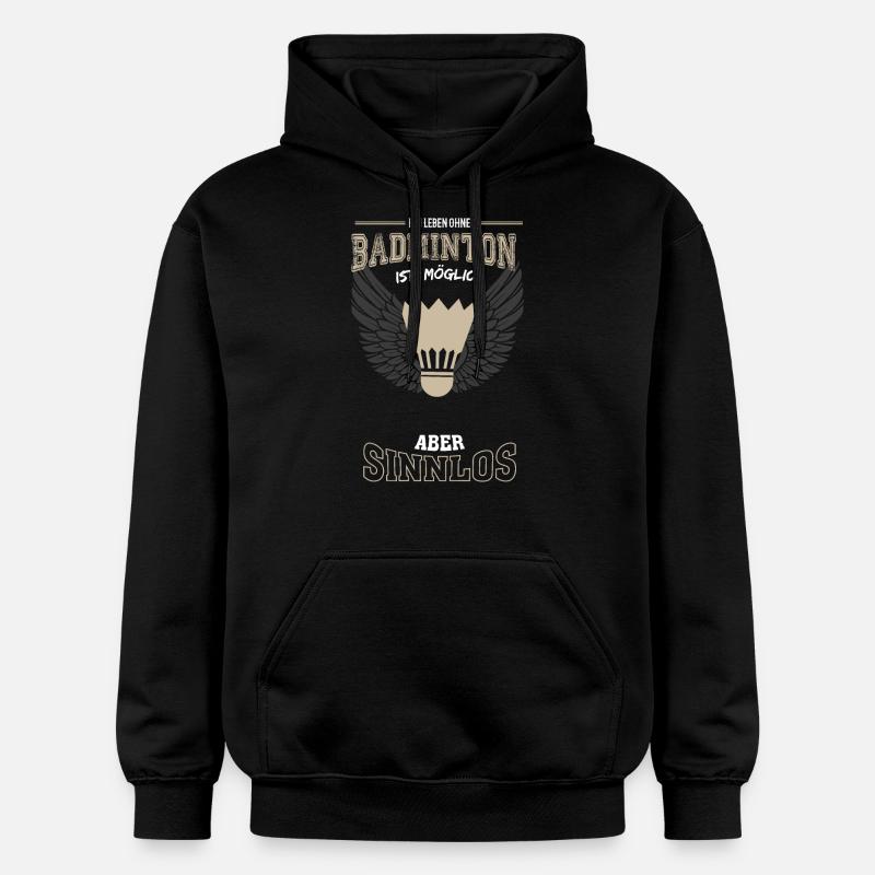 Badminton Leben sinnlos - Geschenk - Gildan Unisex Softstyle® Midweight Hoodie - Schwarz