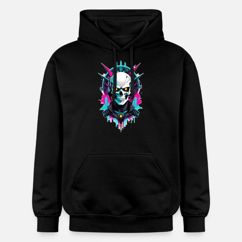 crane steampunk neon - Sweat à capuche Softstyle® Gildan Unisexe - noir