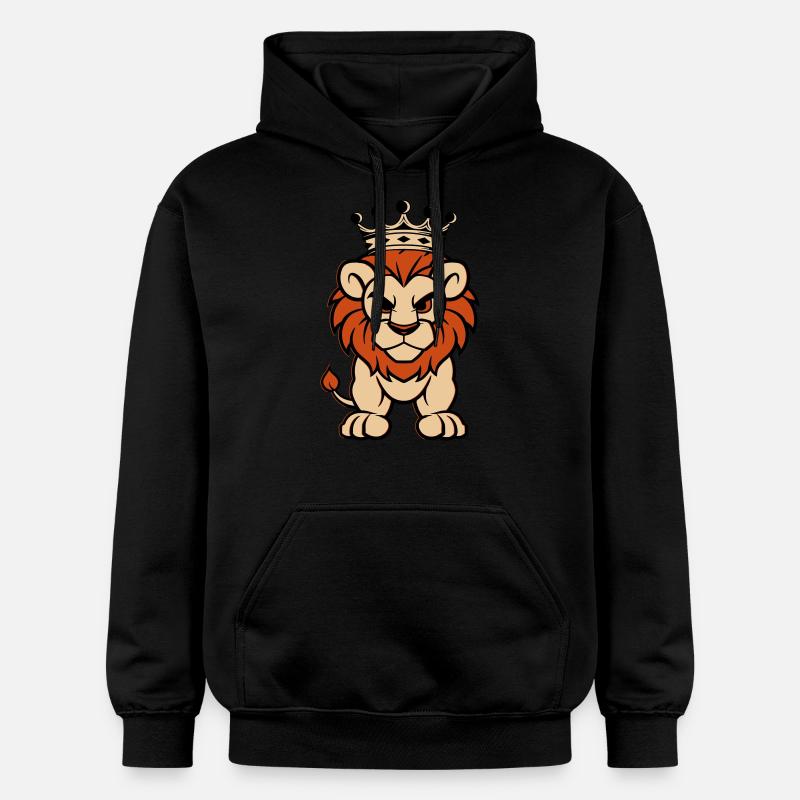 löwe comic krone - Gildan Unisex Softstyle® Midweight Hoodie - Schwarz