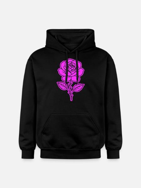 Rose Contour - Gildan Unisex Softstyle® Midweight Hoodie - black