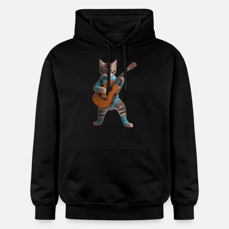 chat chaton guitare - Sweat à capuche Softstyle® Gildan Unisexe - noir