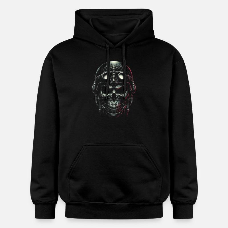 Aviator Skull Pilot - Gildan Unisex Softstyle® Midweight Hoodie - black