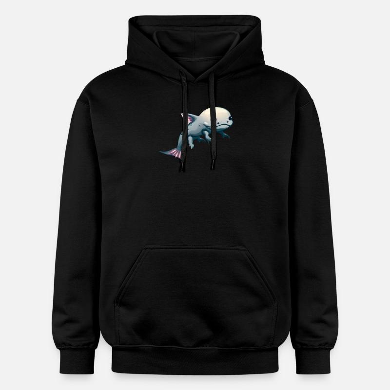 Mignon Kawaii Axolotl - Sweat à capuche Softstyle® Gildan Unisexe - noir