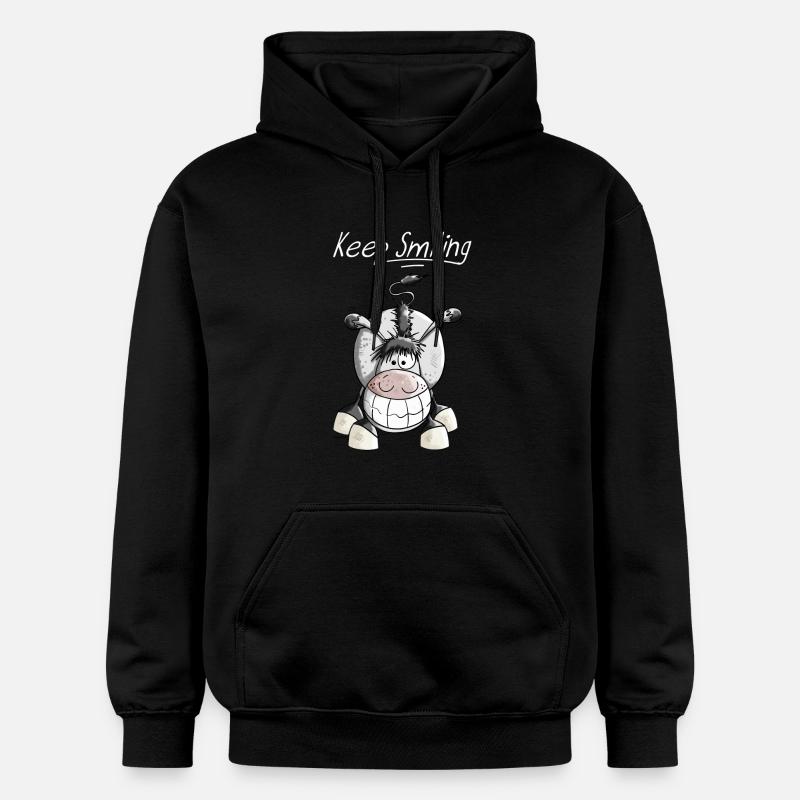 Keep Smiling Âne - Sweat à capuche Softstyle® Gildan Unisexe - noir
