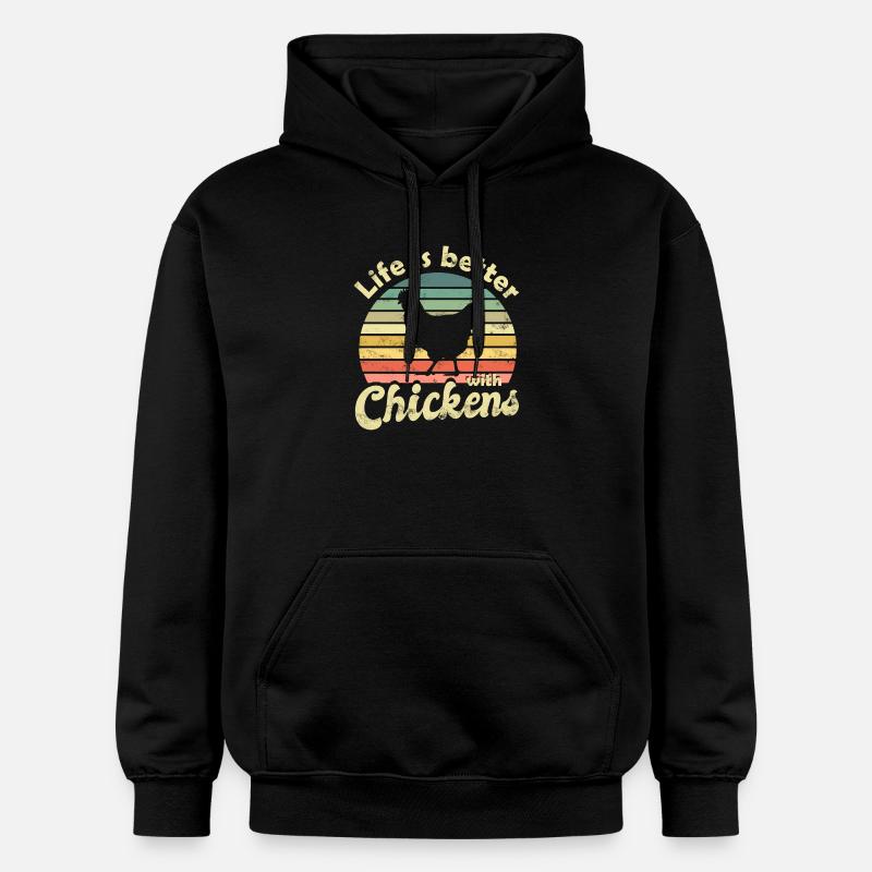 Poulets - Sweat à capuche Softstyle® Gildan Unisexe - noir