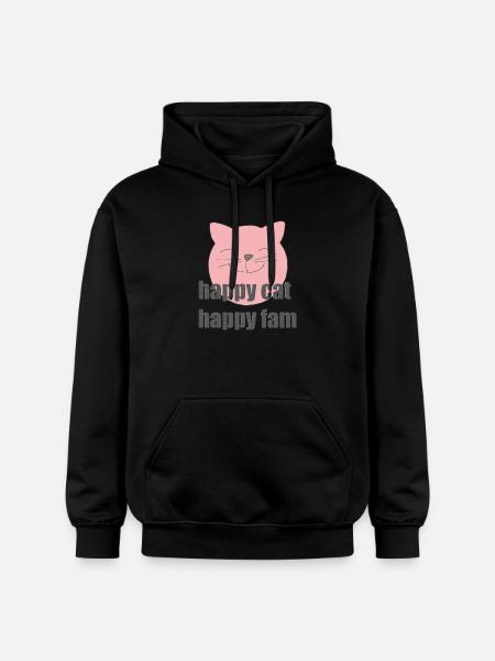 Chat heureux - Sweat à capuche Softstyle® Gildan Unisexe - noir