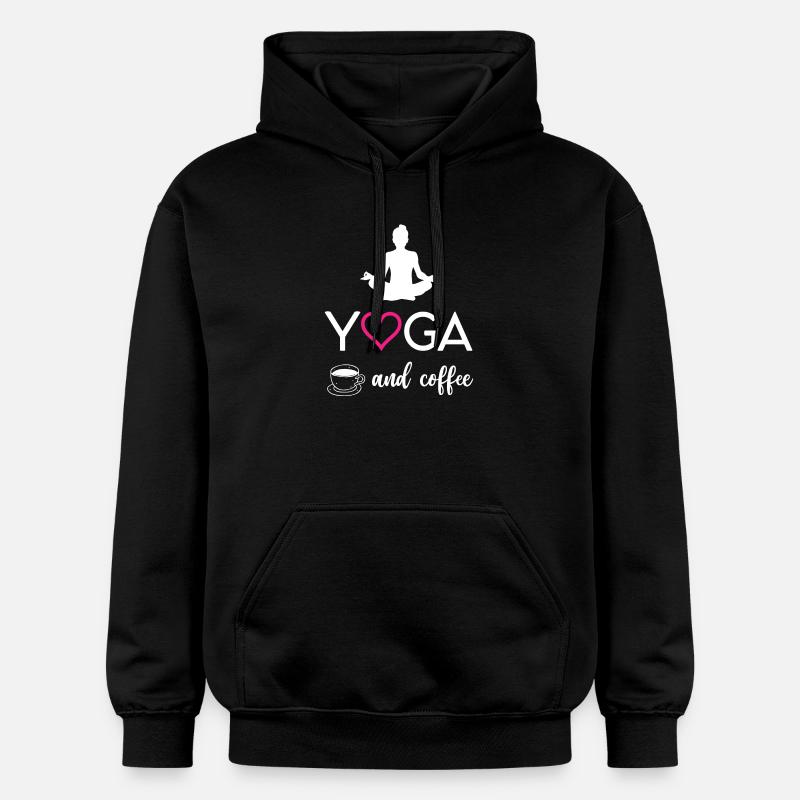 Yoga et café - Sweat à capuche Softstyle® Gildan Unisexe - noir