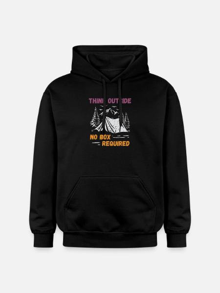 Camping, Hiking, Forest - Think Outside - Gildan Unisex Softstyle® Midweight Hoodie - black