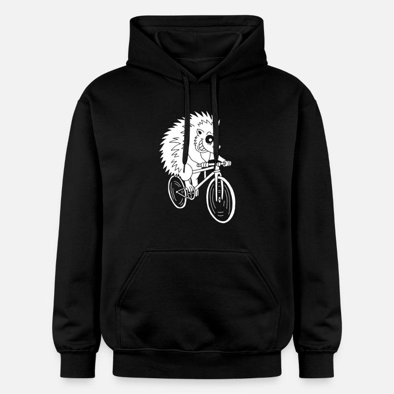 hérisson blanc à vélo - Sweat à capuche Softstyle® Gildan Unisexe - noir