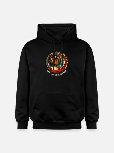 Let the dragon out - Gildan Unisex Softstyle® Midweight Hoodie - black