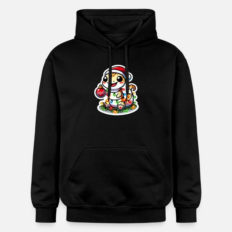 Gecko de Noël Glam - Sweat à capuche Softstyle® Gildan Unisexe - noir