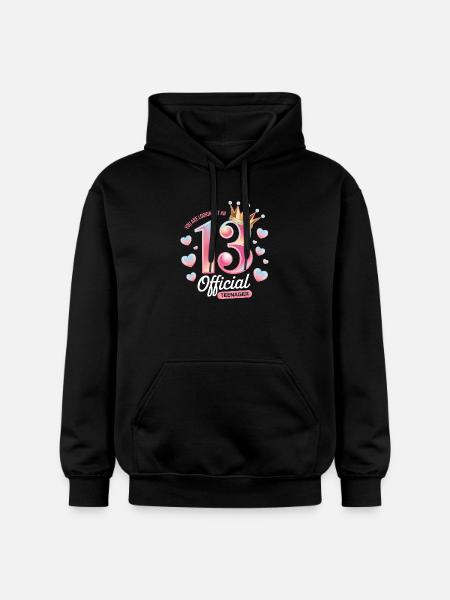 13th birthday teenager gift - Gildan Unisex Softstyle® Midweight Hoodie - black
