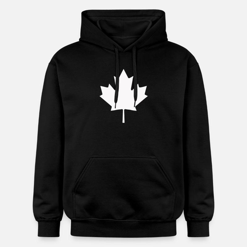 Silhouette de la feuille du Canada - Sweat à capuche Softstyle® Gildan Unisexe - noir