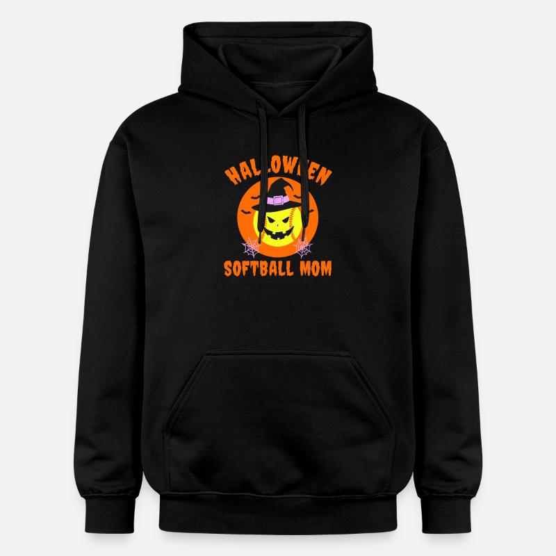 Conception de maman de softball d’Halloween - Sweat à capuche Softstyle® Gildan Unisexe - noir