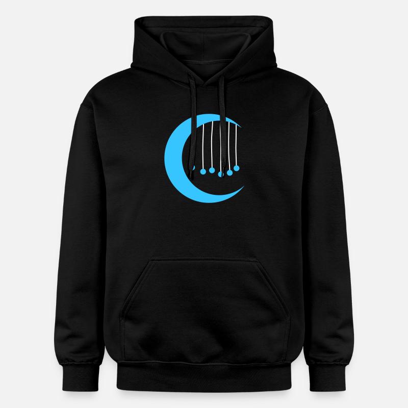 Lune bleue avec carillon à vent - Sweat à capuche Softstyle® Gildan Unisexe - noir